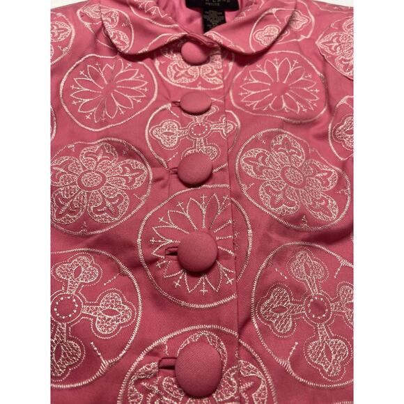 Silkland Petite Jacket Womens Sz PS Pink Covered Buttons Cropped Barbiecore Mod - Picture 10 of 10